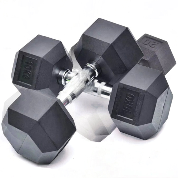 2021 Hot Sale Hex Dumbbells Rubber Hex Dumbbell Home Hex Rubber Dumbbell